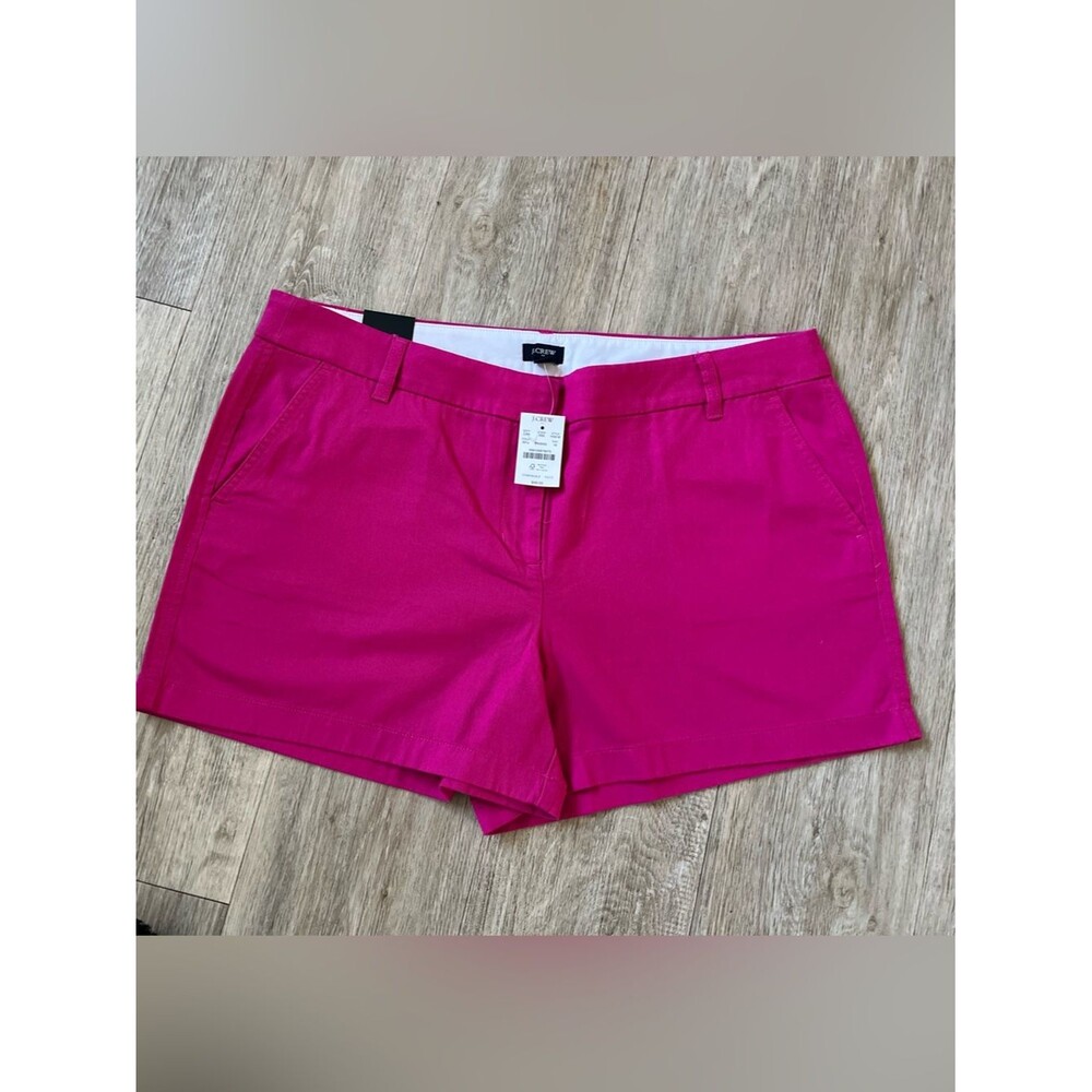 J Crew Women's 3.5 Classic Chino Short Deep Fuchsia 100% Coton Size 16